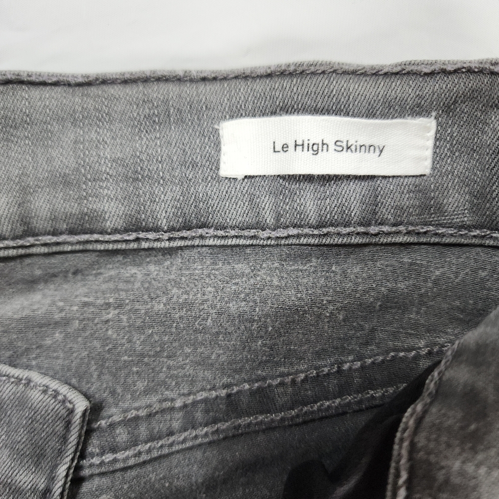 FRAME Grey Le High Skinny Velvet Tux Grimes Size 27 (28" Inseam) - Picture 6 of 17